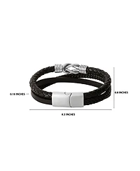 Lucky Brand Stainless Steel (316L) Knot 3-Row Bracelet