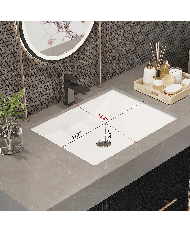 Sillysis Wall Mounted Bathroom Vanity with Faux Marble Top and Ceramic Sink, Open Shelf Plywood Cabinet