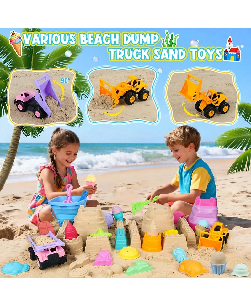 Gnuadz 36-piece Beach Sand Bucket Castle Building Kit Shovel Toys