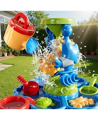 Gnuadz 2-Tier Water Table Kids Sand Sensory Play Outdoor Toy