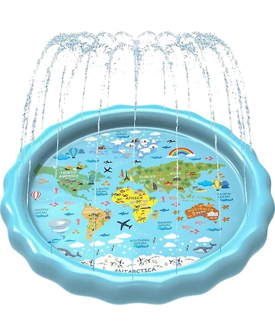 Gnuadz Kids Splash Pad Sprinkler Pool Learning Water Play Mat