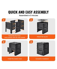 Sugift Outdoor Compost Bin 80 Gal Bpa Free with Sliding Door and Ventilation