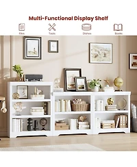 gaomon 2-Tier Farmhouse Bookshelf, 31.5" Tall Open Bookcase with Adjustable Shelves, 31.5" Wide Storage for Home Office Living Room Bedroom