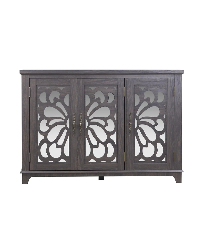 Sailvan 3-Mirrored Door Sideboard, 49.33" Spacious Countertop Buffet with Adjustable Shelves