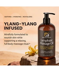 M3 Naturals Lymphatic Massage Oil and Roller Kit Ylang Ylang and Ginger 8 Fl Oz