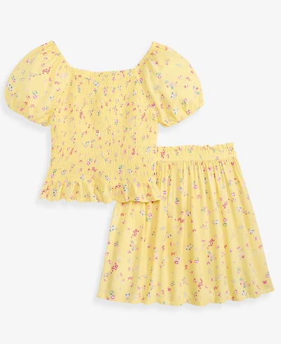 Epic Threads Girls' Xs-xl Puff-Sleeve Smocked Top & Skirt, 2-Piece Set, Macy's Exclusive