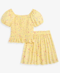 Epic Threads Girls' Xs-xl Puff-Sleeve Smocked Top & Skirt, 2-Piece Set, Macy's Exclusive
