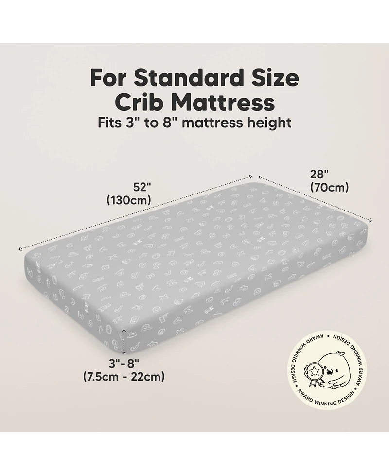 KeaBabies 2pk Soothe Fitted Crib Sheets Neutral, Baby Sheets, Fits Standard Nursery Mattress