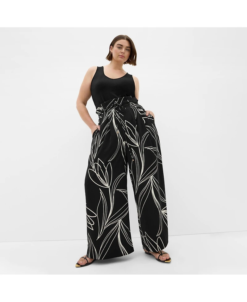 City Chic Women's Shania Bloom Print Wide Leg Pant