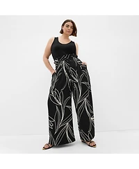 City Chic Women's Shania Bloom Print Wide Leg Pant