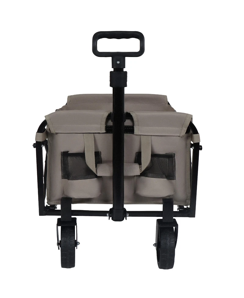 Mondawe Expandable Dual-Layer Storage Wagon Utility Carts w/ 225LBS Capacity, 360degree(s) All-Terrain Wheels