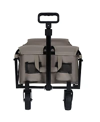 Mondawe Expandable Dual-Layer Storage Wagon Utility Carts w/ 225LBS Capacity, 360degree(s) All-Terrain Wheels