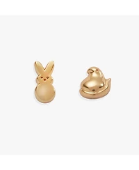 Alex and Ani Gold Tone Brass Peeps Mismatched Stud Earrings