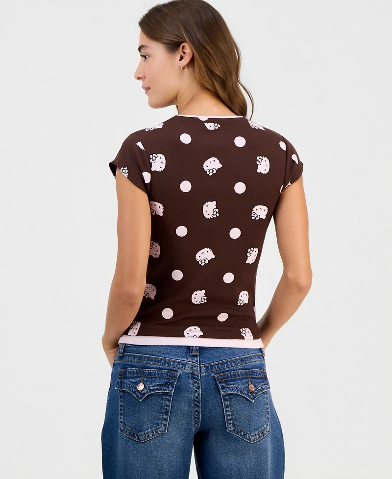 Grayson Threads, The Label Juniors' Hello Kitty Short-Sleeve Layered-Look Top