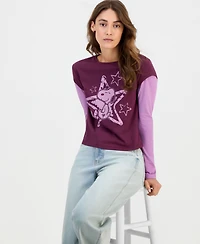 Grayson Threads, The Label Juniors' Snoopy Long-Sleeve Layered-Look Top