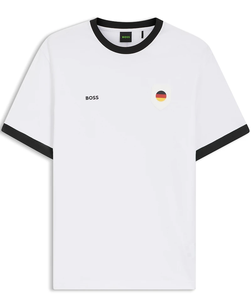 Boss by Hugo Men's Stretch-Cotton Germany Country Flag Logo T-Shirt