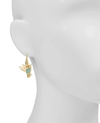 Patricia Nash Gold-Tone Stone Hummingbird Drop Earrings