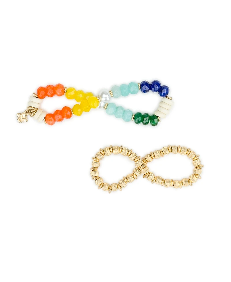 Patricia Nash Beaded Charm Stretch Bracelet Set