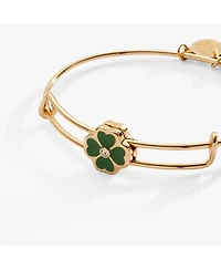 Alex and Ani Four-Leaf Clover Slider Charm Bangle