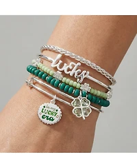 Alex and Ani Set of 5 Lucky Four-Leaf Clover Bangle