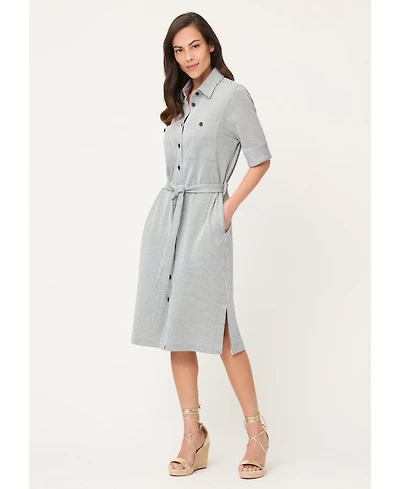 Olsen Women's Seersucker Shirt Dress