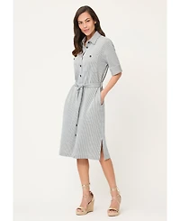 Olsen Women's Seersucker Shirt Dress