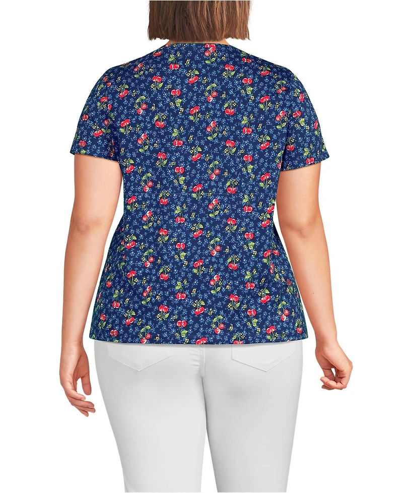 Lands' End Plus Relaxed Supima Cotton Crew Neck T-Shirt