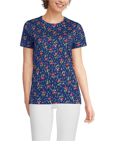 Lands' End Women's Tall Relaxed Supima Cotton Crew Neck T-Shirt