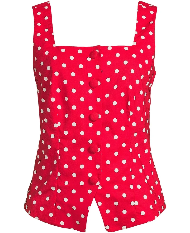 Lands' End Women's Poplin Square Neck Vest