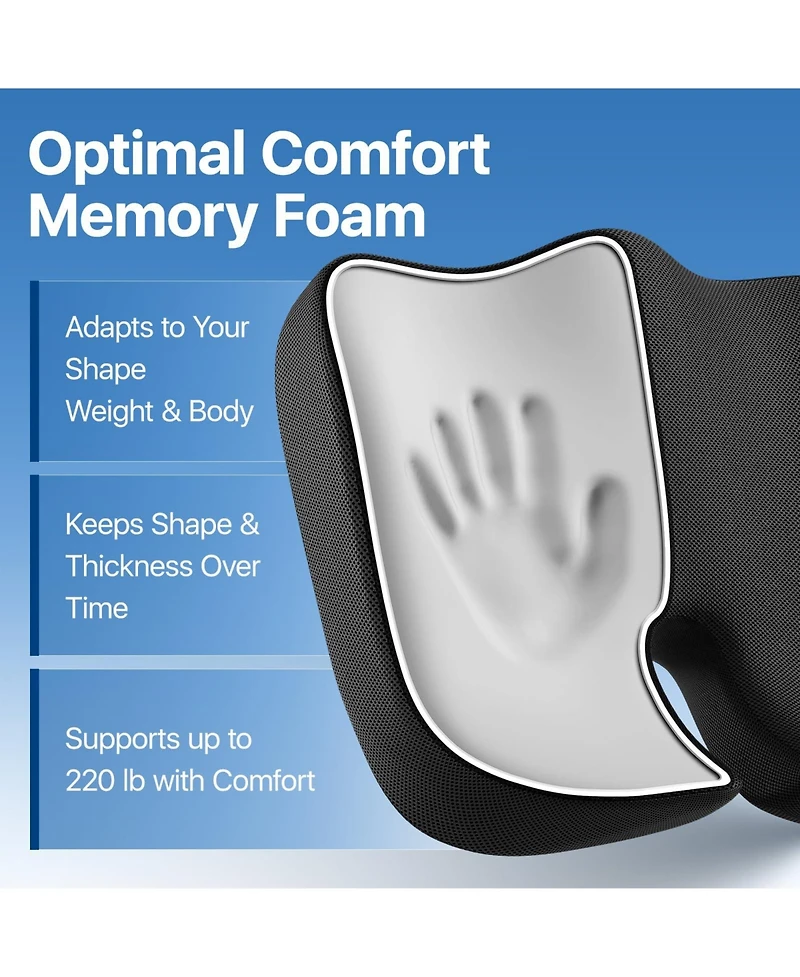 Gnuadz Seat Cushion Memory Foam Office Chair Pad Long Sitting