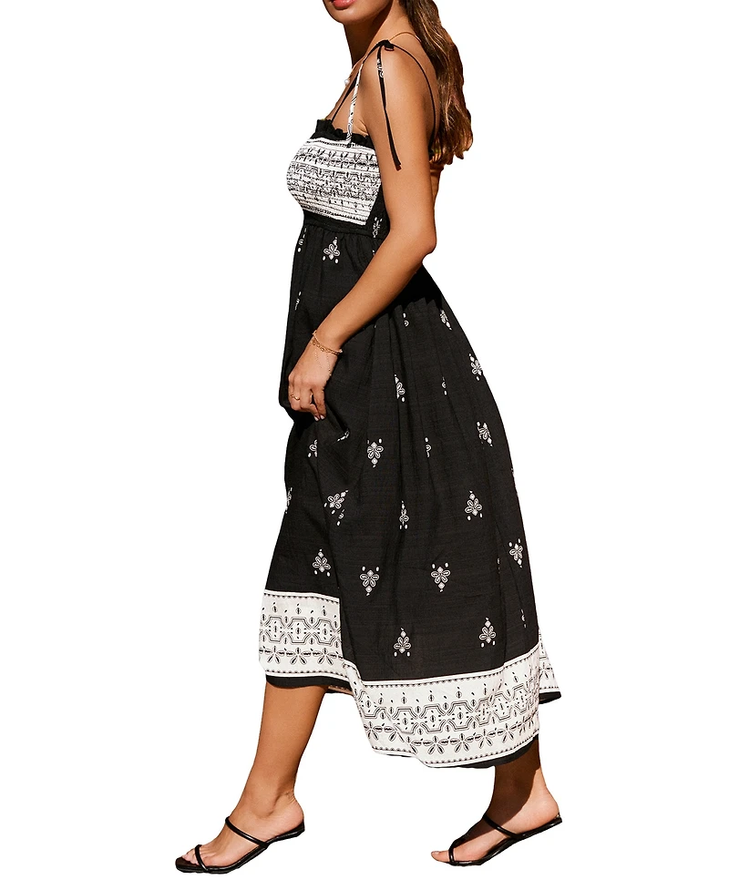 Cupshe Women's Smocked Strapeless Beach Dress