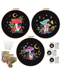 Gnuadz 3 Pack Embroidery Kit Adults Beginners Hoop Thread Guide Diy