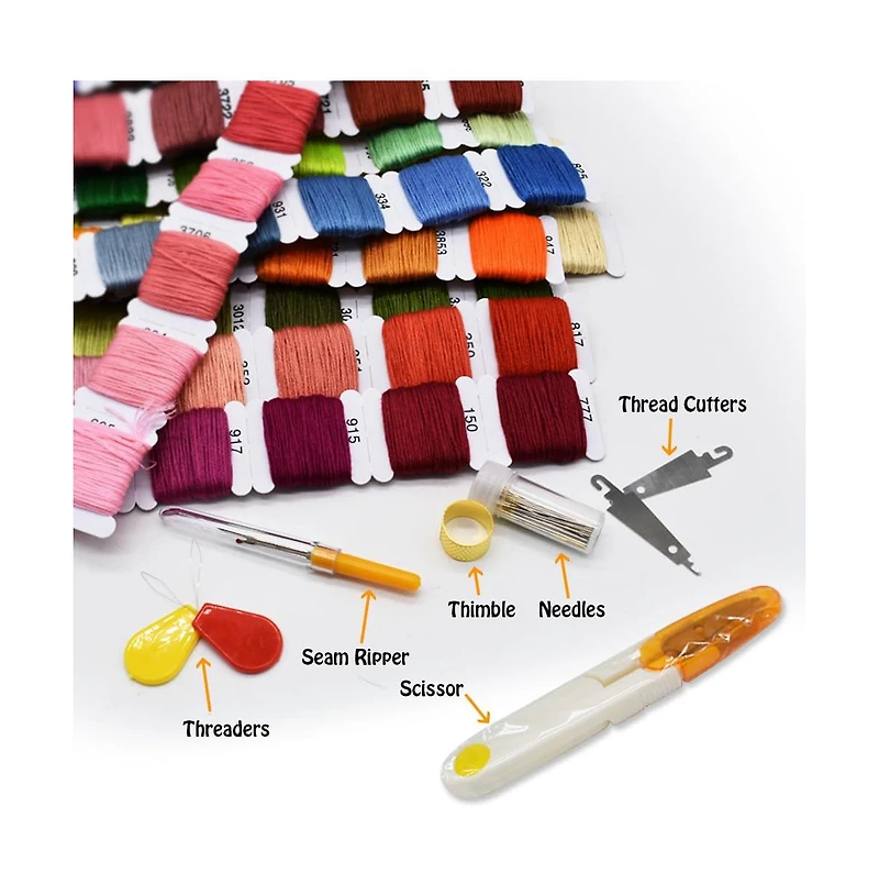 Gnuadz 50 Color Embroidery Floss Cotton Bobbins Bracelets Crafts Kit
