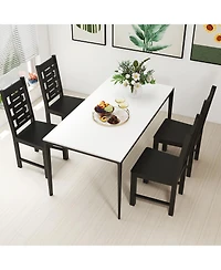 Slickblue Kitchen Dining Chair Set of 2 Solid Rubber Wood, Durable Wooden Chairs