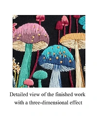 Gnuadz Embroidery Kit Mushroom Patterns Hoops Fabric Threads