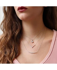The Lovery Cz Single Clover Necklace Sterling Silver
