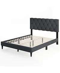 Slickblue Platform Bed Frame with Upholstered Tufted Headboard and Slats