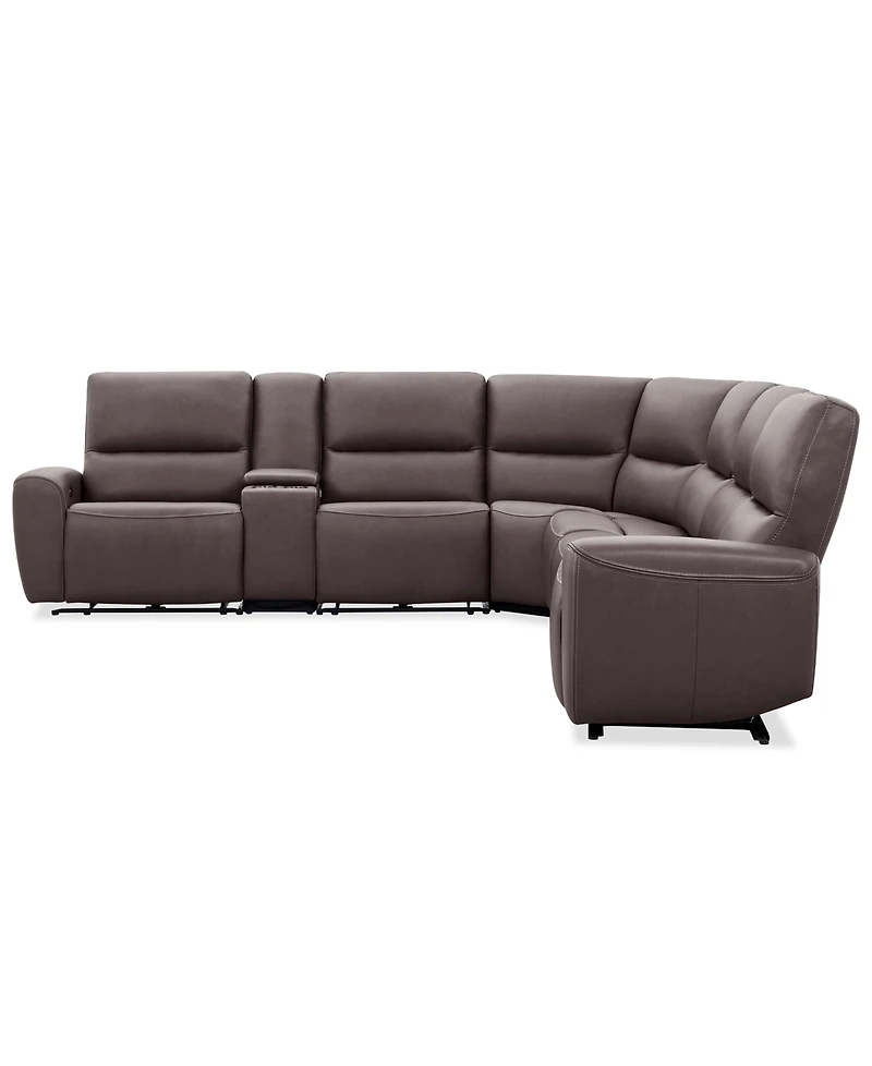 Symond 7-Piece Leather 3 Power Motion Sectional Sofa