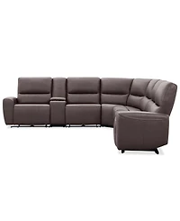 Symond 7-Piece Leather 3 Power Motion Sectional Sofa