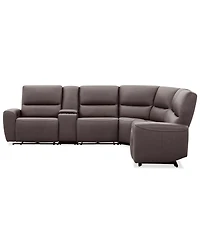 Symond 6-Piece Leather 2 Power Motion Sectional Sofa
