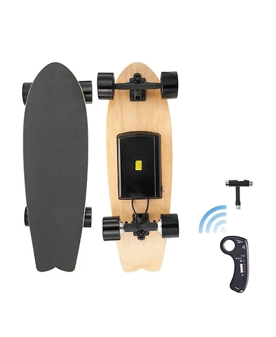 Mecale Electric Skateboard w/ Remote, 13.7 Mph, 7.5-Mile Range, 3-Speed, Carry Handle, for Teens & Adults