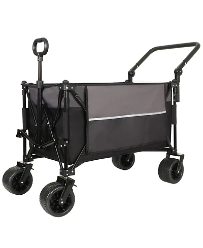 Mondawe Multi-Functional Folding Storage Wagon Utility Carts w/ 360degree(s) All-Terrain Wheels, Adjustable Handle, Large Capacity