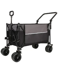 Mondawe Multi-Functional Folding Storage Wagon Utility Carts w/ 360degree(s) All-Terrain Wheels, Adjustable Handle, Large Capacity