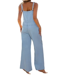 Cupshe Women's Denim Square Neck Jumpsuit
