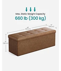 Modern 43 Inch Folding Storage Bench Ottoman for Home Use