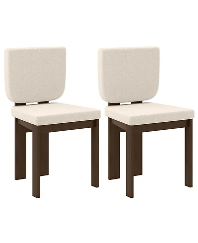 Slickblue Set of 2 Wooden Dining Chairs with Rubber Wood Frame for Kitchen and Living Room