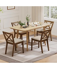 Slickblue Set of 2 Modern Dining Chairs with Upholstered Seat for Kitchen and Dining Room