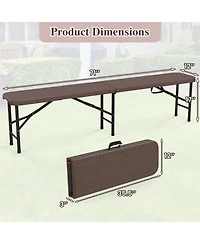 Gouun All-Weather Steel Frame Outdoor Bench 71-Inch
