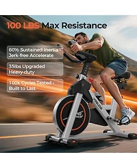 Fed Fitness Magnetic 2.0 Premium Exercise Bike, Ultra-Quiet Strong Magnetic Resistance, 300lb Capacity, Smooth Stationary Bike for Home