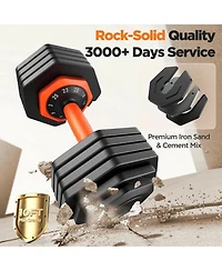 Fed Fitness 25LB Pro Advanced Adjustable Dumbbell Set Pair 10-Level Weights Double Adjustment Gears Flexible Quick Adjust Home Gym Fitness Equipment